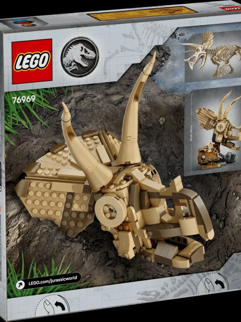 New Lego Jurassic World Dinosaur Fossils Triceratops Skull Retired Set 76969